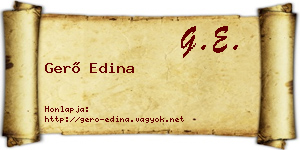 Gerő Edina névjegykártya